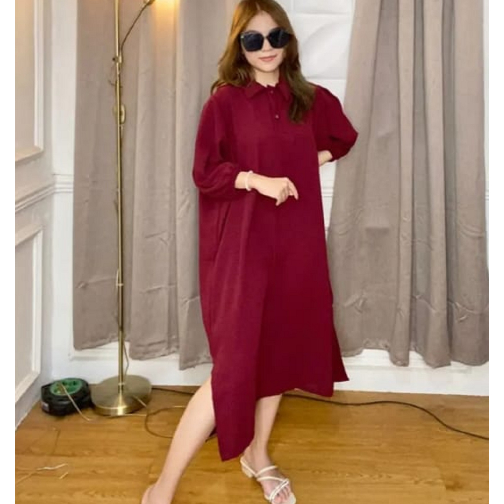 IRMALA Long Dress   lengan 3/4 Cringkle Airflow BUSUI JUMBO