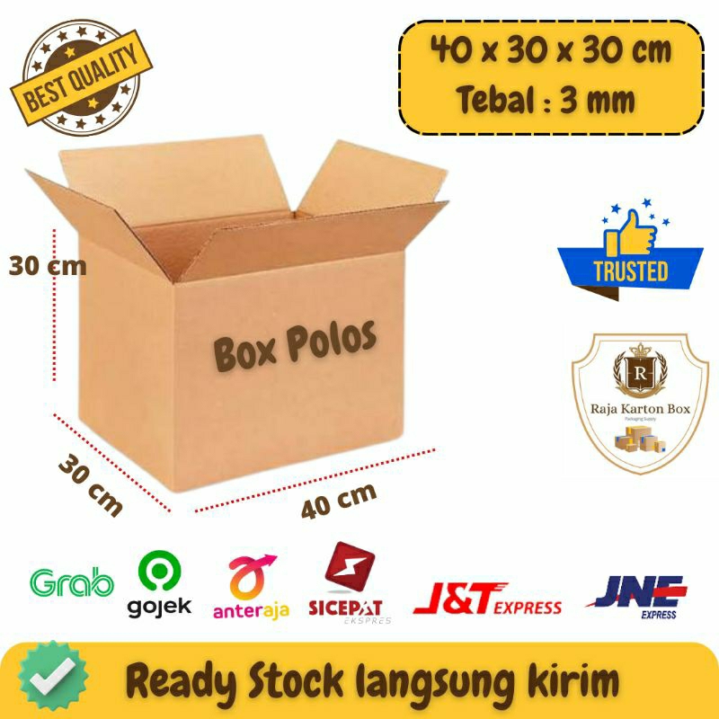 

Kardus Box Karton Packing Polos Ukuran 40x30x30cm Bahan BARU