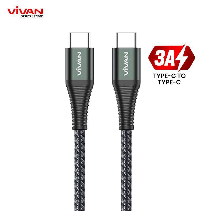 KABEL DATA TYPE C TO TYPE C PD QUICK CHARGING 60W 100CM VIVAN KPD100S