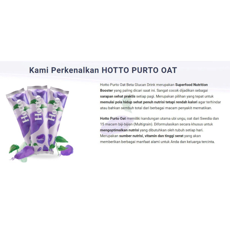 Murah Lebay !!! Free Ongkir Hotto Purto (9 Sachet) || Aman untuk Kolestrol, Diabetes, Maag