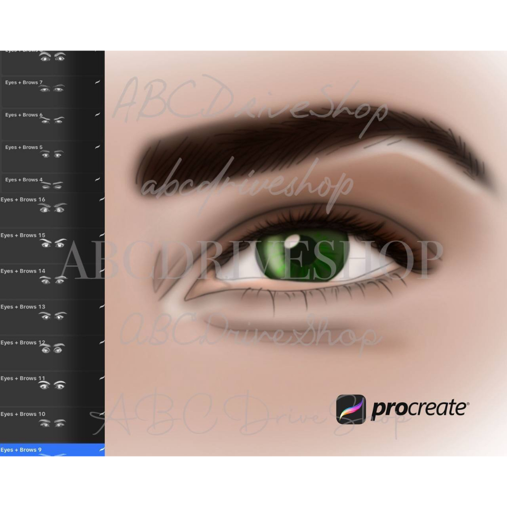 Procreate Brush - Eyes Procreate Stamps + Brows