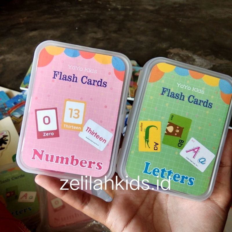 Kartu flashcard anak huruf dan angka