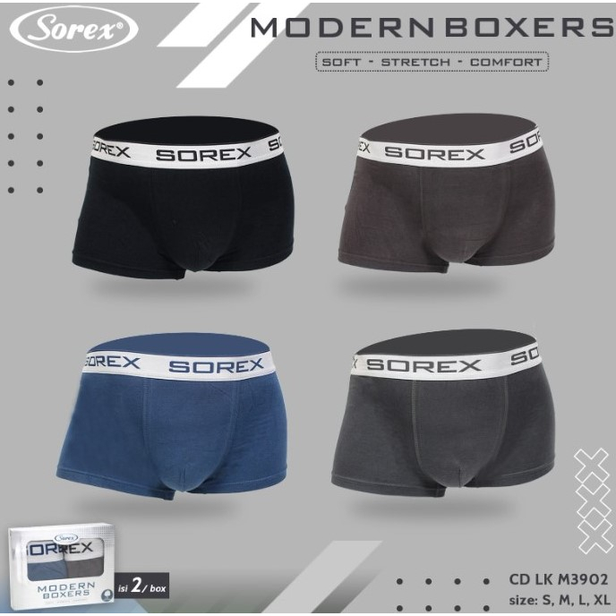 Isi 2 Pcs - Sorex Man CD Boxer Pria LK M 3902 boxer pria / celana dalam pria / dalaman pria /boxer / wf store