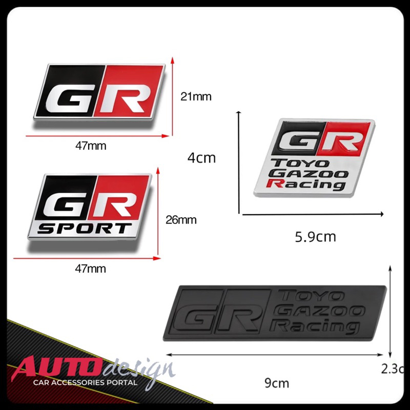 GR SPORT GAZOO RACING Emblem Mobil Toyota Bahan Metal Best Quality