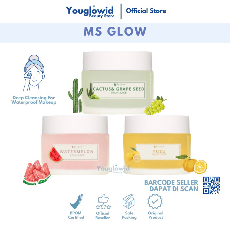 【Official Store】MS GLOW Cleansing Balm Juice Msglow | Pembersih Make up Waterproof Pelunak Komedo Hitam Anti Jerawat