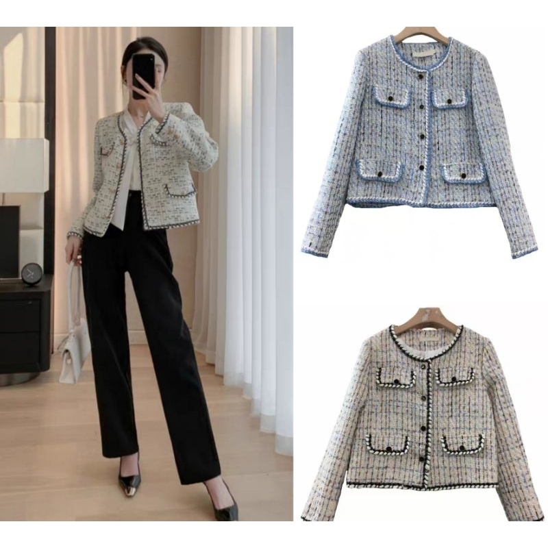 VN CHIYA TWEED BLAZER / OUTER TWEED KOREAN / WINTER BLAZER AUNTUM