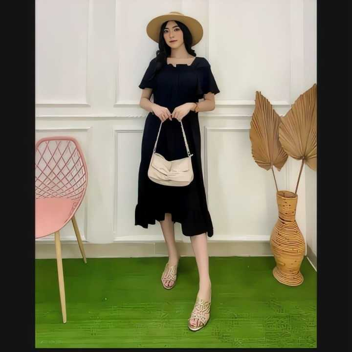 Dres Cringkle Laura/Daster Fuji Korean Style/Dres Airflow Kekinian/Daster Cringkle Airflow Viral 2023