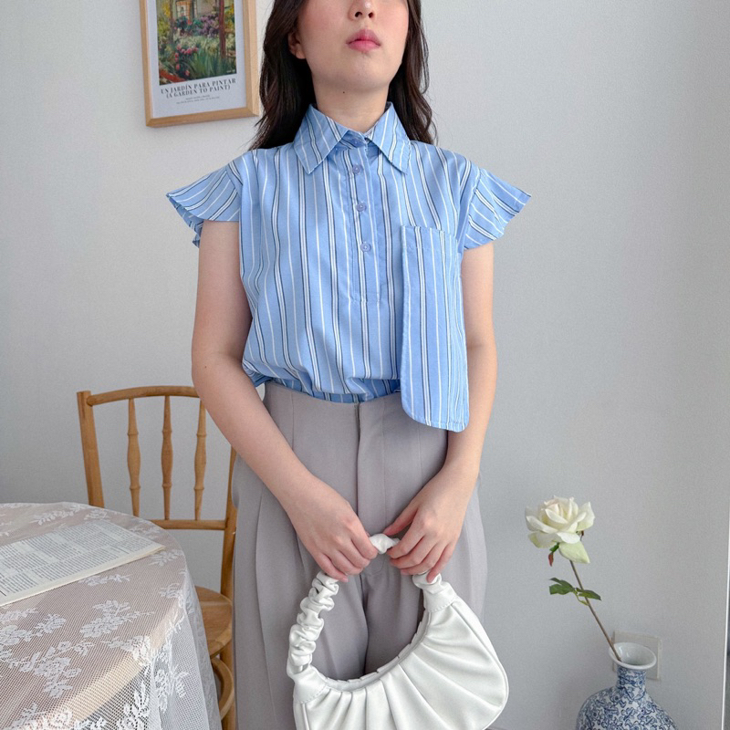 KANON  - Hazel Shirt - Kemeja pantai / musim panas lengan buntung trendy