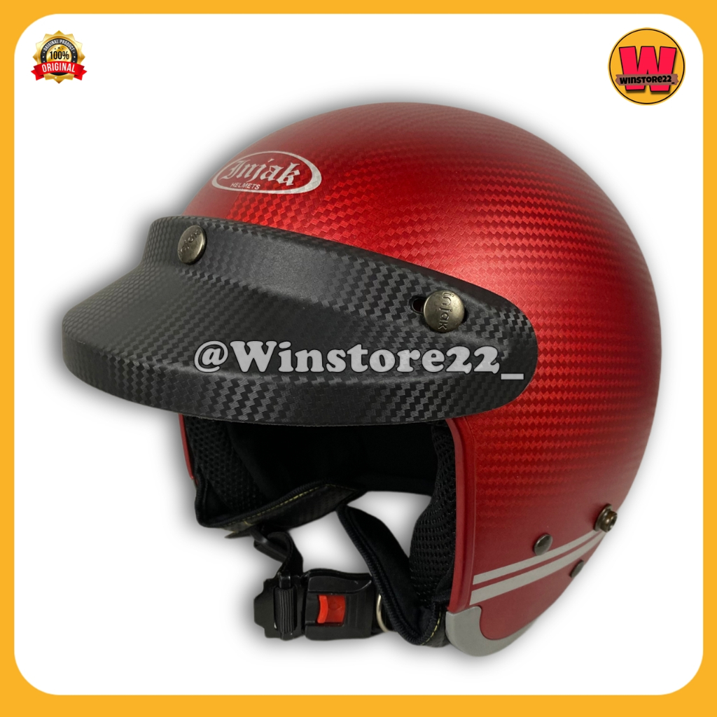 Helm Sepeda Motor Half Face Bogo Cargloss Injak Carbon Original warna Black Cream Silver PInk & Maro