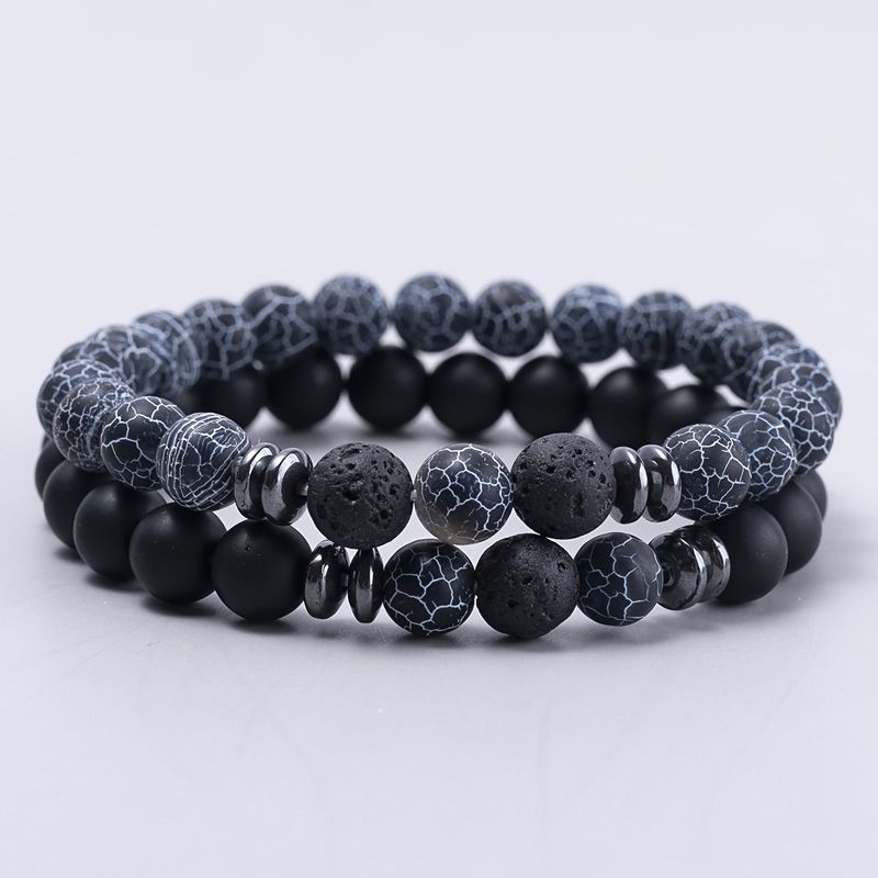 Gelang pasangan batu energi 8mm manik-manikmata harimau Set gelang pasangan batu akik untuk wanita