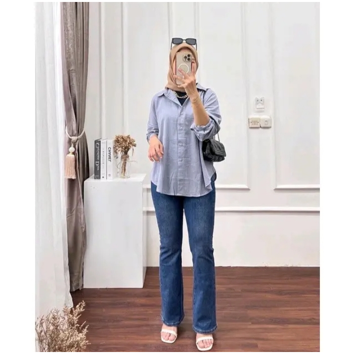 KEMEJA LENGAN PANJANG WANITA POLOS/KEMEJA WANITA TERLARIS/KEMEJA LENGAN PANJANG POLOS