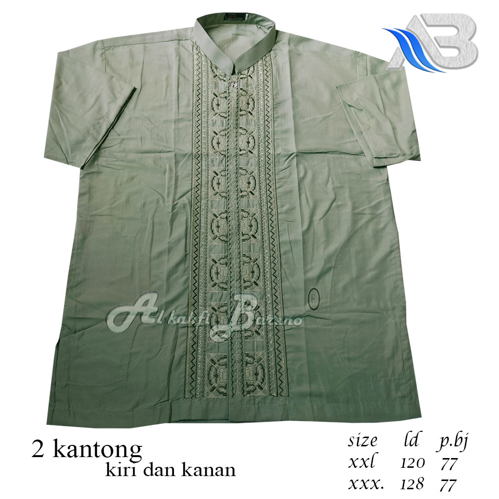 Baju Koko Pria Jumbo Dewasa Terbaru Koko Al qadr Lengan Pendek Katun BIG SIZE COD