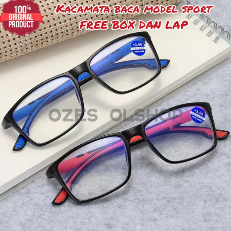 Kacamata Baca Sporty Pria Wanita Kacamata Plus Khusus Untuk Baca Jarak Dekat