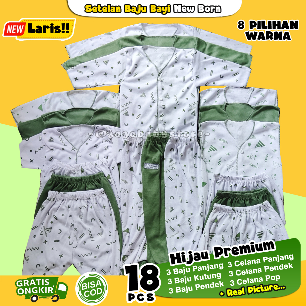 Isi 18 PCS Paket Lahiran Gift Set Baju Celana Bayi Baru Lahir Usia 0-3 Bulan Newborn Aneka Motif - Hampers Bayi - Set Kado Bayi - Pakaian Bayi Newborn