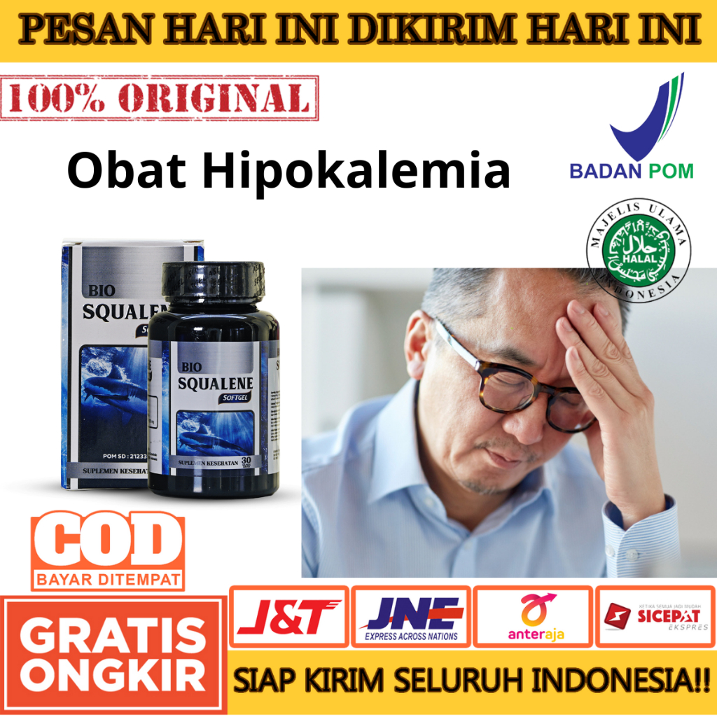 Obat Hipokalemia, Obat Kekurangan Kalium, Obat Kadar Kalium Rendah, Bio Squalene Original Asli Medan