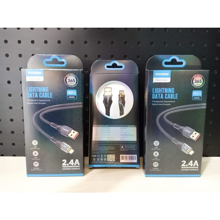 Kabel Data Lightning FOOMEE FD121-L Kabel Lightning Fast Charge 100CM