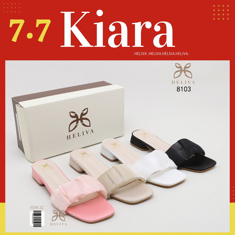 HELIVA KIARA Flat Shoes Sendal Slide Teplek 2,5cm Bahan Kulit 8103 Original Brand