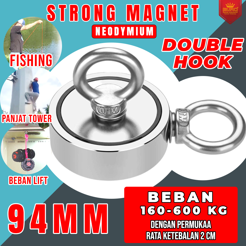 Magnet Fishing Strong Neodymium Magnet Model Bulat 94mm 160-600KG