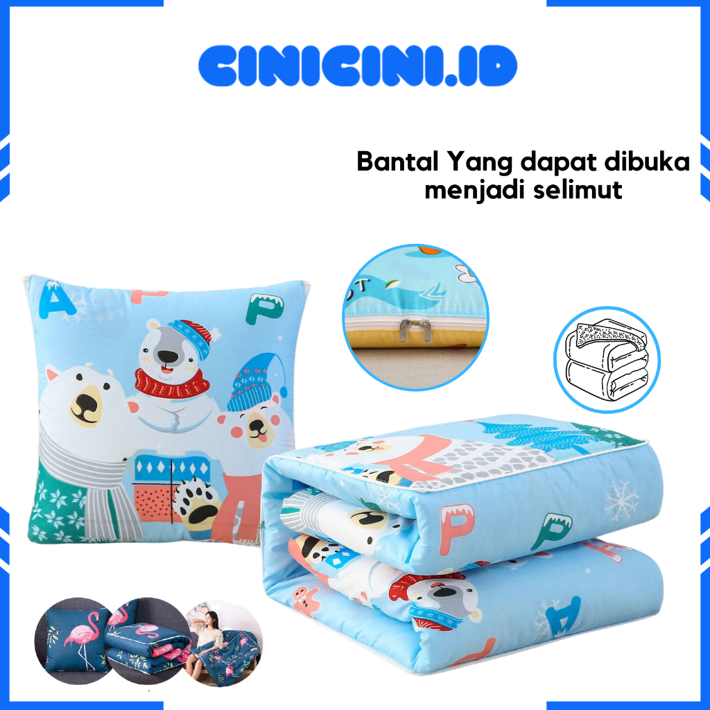 [ Cinicini ] Bantal Selimut Bahan Lembut Selimut Bulu Halus Dan Hangat Motif