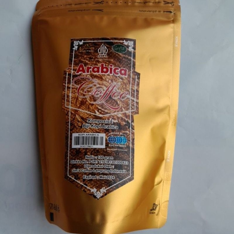 

kopi bubuk arabica spesial giling halus Super Fine 100gr.kopi arabika jim,s coffee lampung 100gr