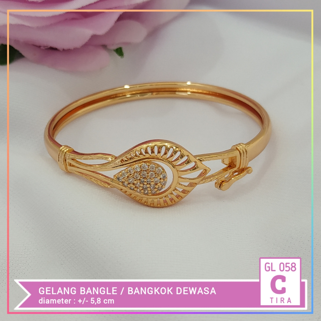 Gelang xuping gelang dewasa bangle permata love perhiasan wanita murah lapis emas gold GL 058