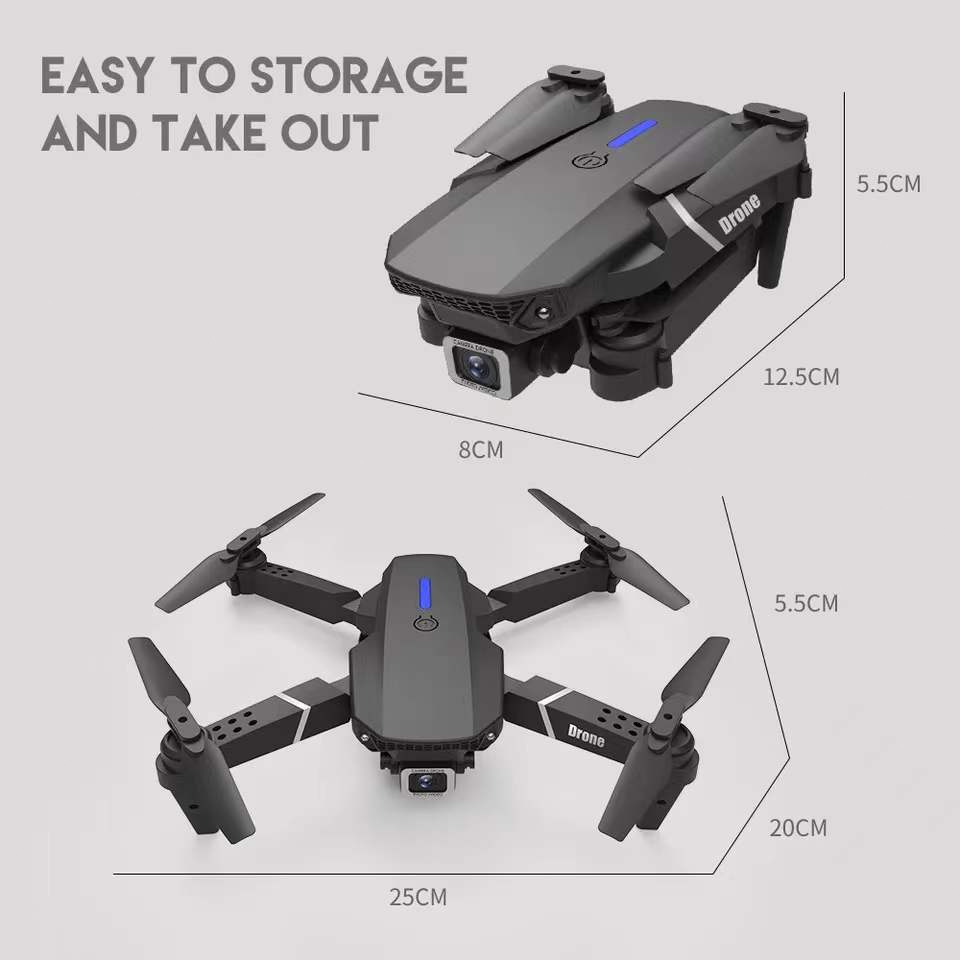 【COD】ORIGINAL E88 Pro Drone Camera 4K Dual Kamera Drone HD Lipat Quadcopter Drone Wifi FPV APP Kontrol Murah Drone