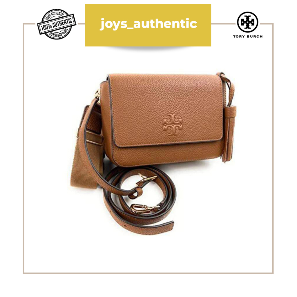 Tas wanita TB Tory Burch thea web flap crossbody coklat moose woman bag authentic original
