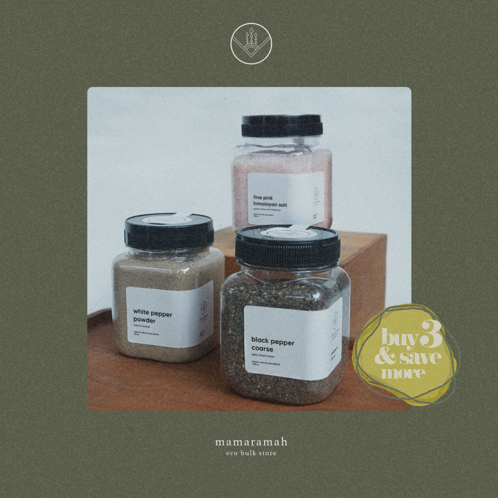 

Himalayan Salt • Merica Bubuk • Lada Hitam Kasar (Bundling 3)