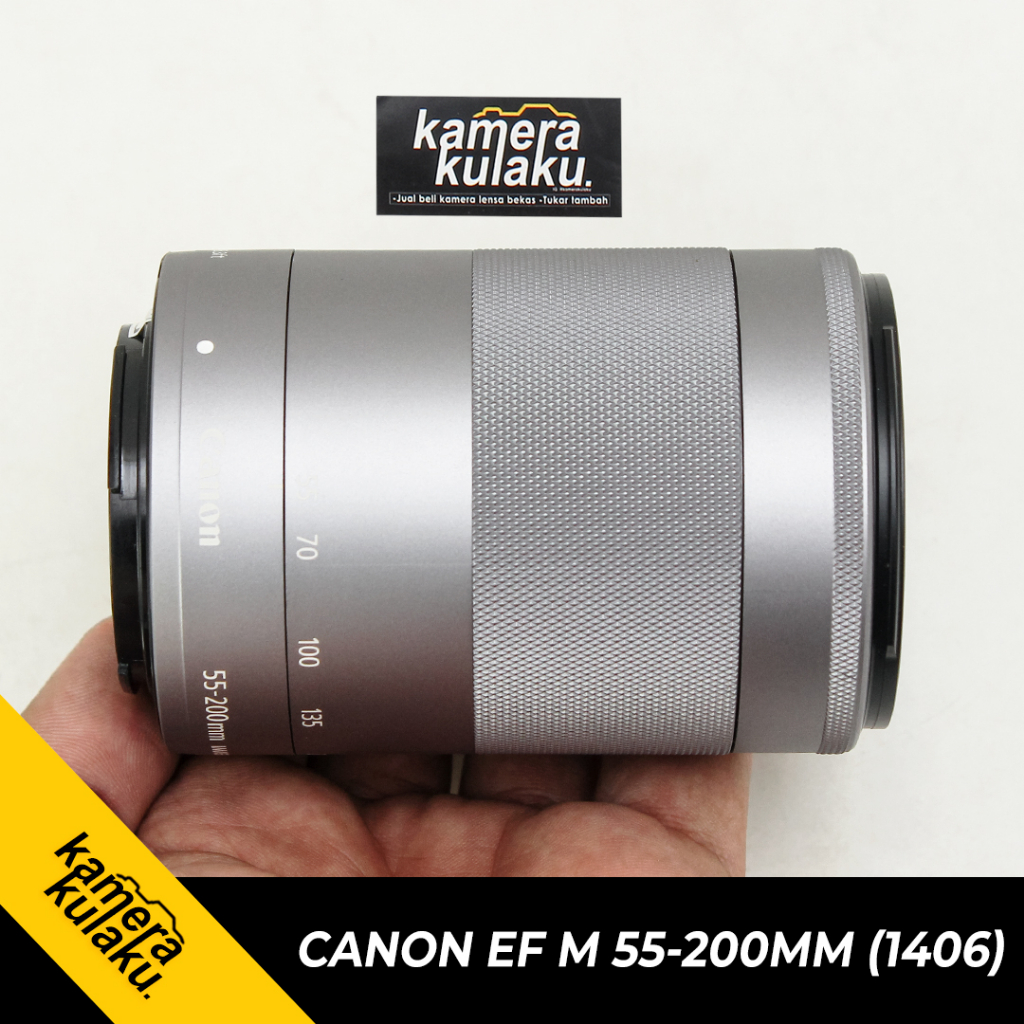 Lensa Tele Canon EOS-M 55-200mm f4 IS STM Mulus Cocok untuk EOS M10 M3 M5 M6 M50 M100