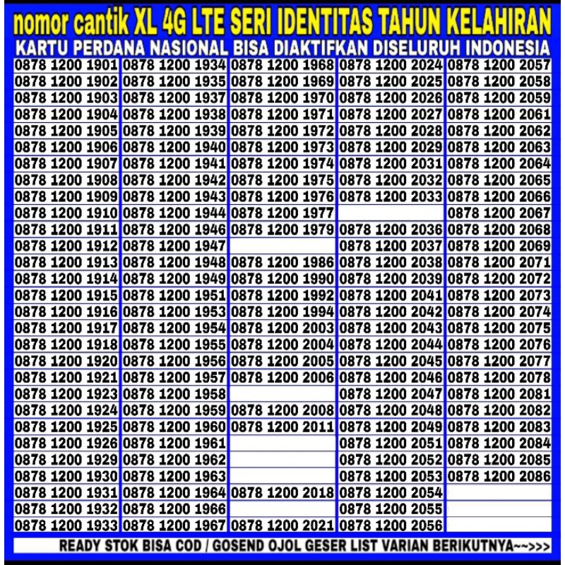 Promo nomor cantik perdana XL 4G LTE SEGEL seri 9000 9000 3000 3000 dapat dipakai diseLuruh indonesia