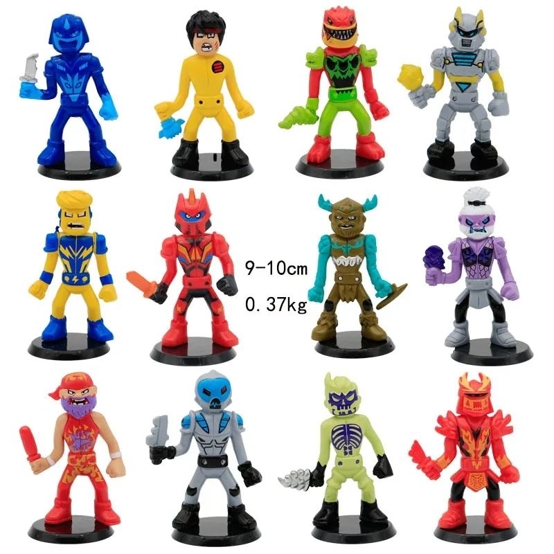 Akedo Ultimate Arcade Warriors Mainan Figure Set 12 Figure Akedo