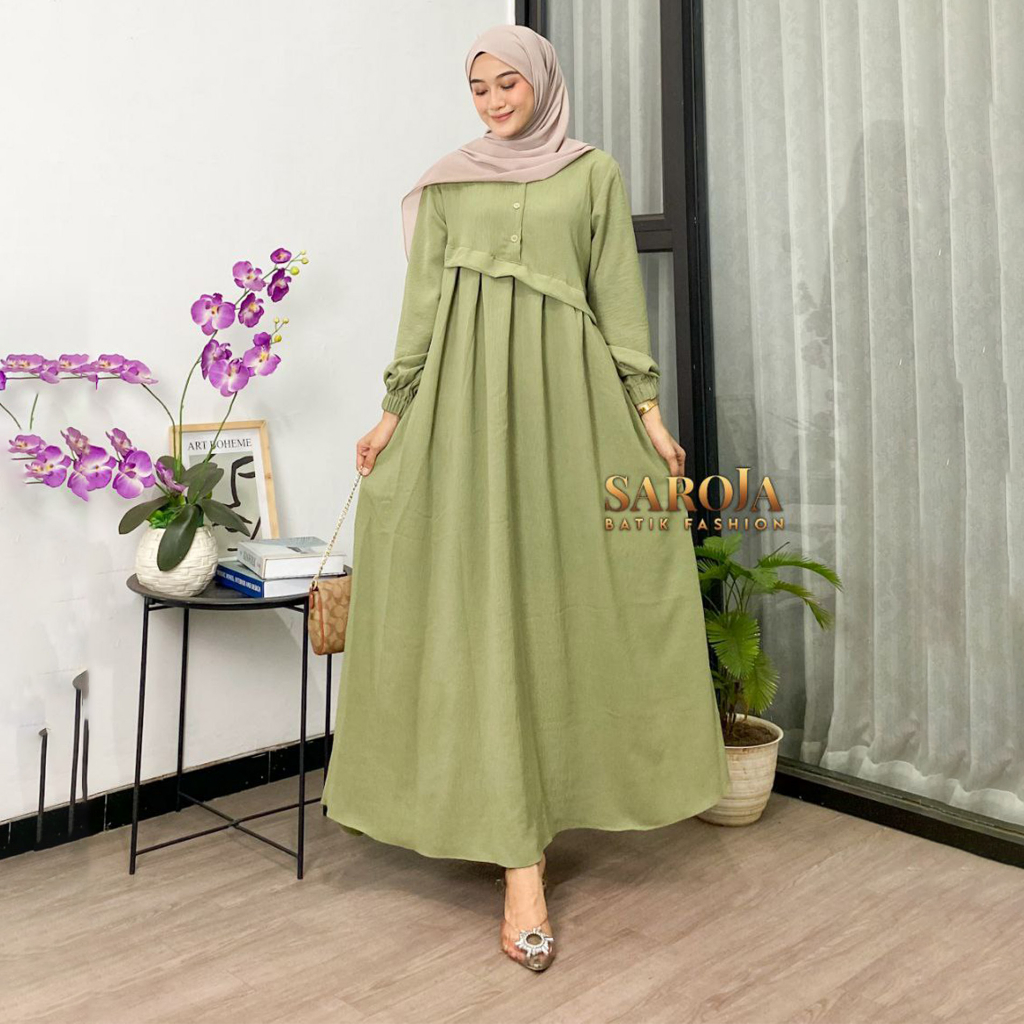 Gamis Luna - Gamis Cringkle Premium - Gamis Cringkle luna By Saroja