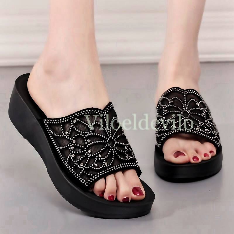 Wedges Calbi Sandal Wanita Pesta (CALBI BLINK)