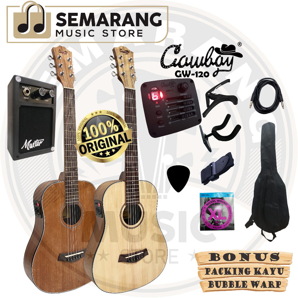 ORIGINAL!!! Gitar Akustik Elektrik ¾ Import Merk Cowboy GW-120 NA GW 120NS 3/4 3per4 Cowboy AW-11