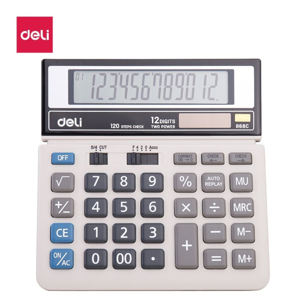 

Deli Kalkulator 12 Digit Layar Besar 868C Check & Correct Garansi 3 Tahun Calculator Portabel