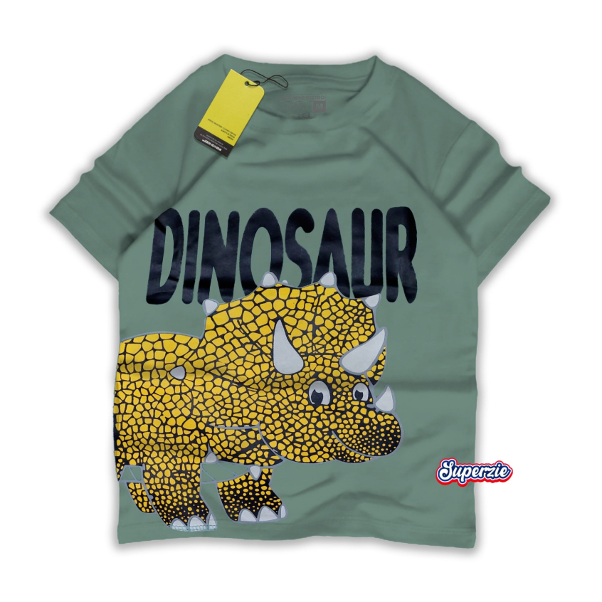 Baju Kaos Anak Murah Laki laki DINO BERCAK SAGE RG Kidswear