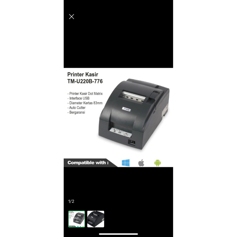 Printer kasir Epson TMU 220 USb Preloved