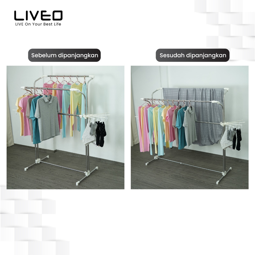 Jemuran Lipat Lantai Baju Liveo LV-788 / Liveo Y Stand hanger