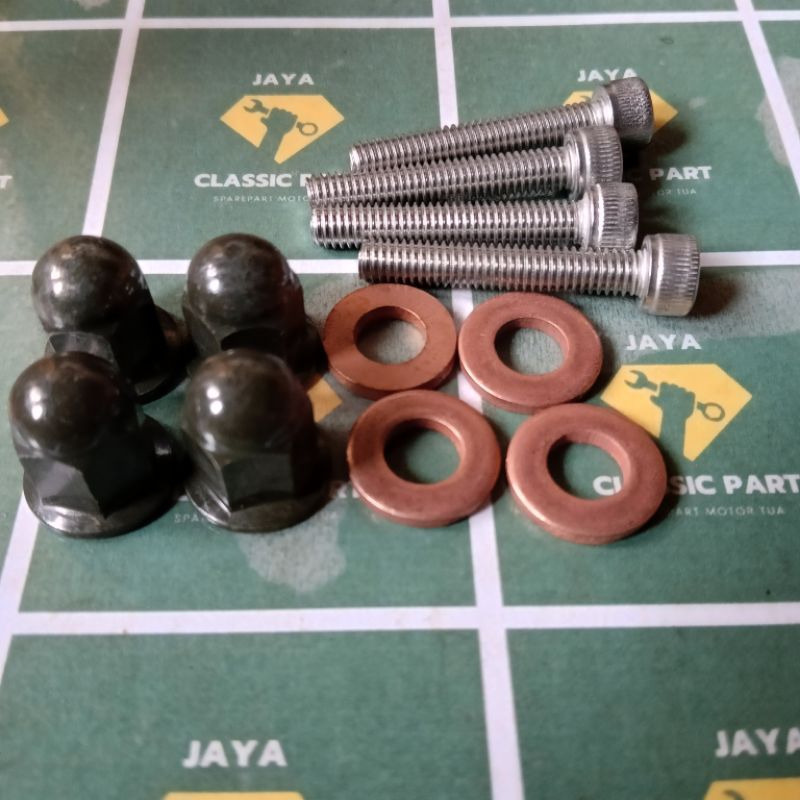 SATU SET BAUT MUR CAPIL BLOK KOP CB100 CB125 GL100 GL125 GL PRO GL MAX MEGAPRO TIGER TIGER REVO
