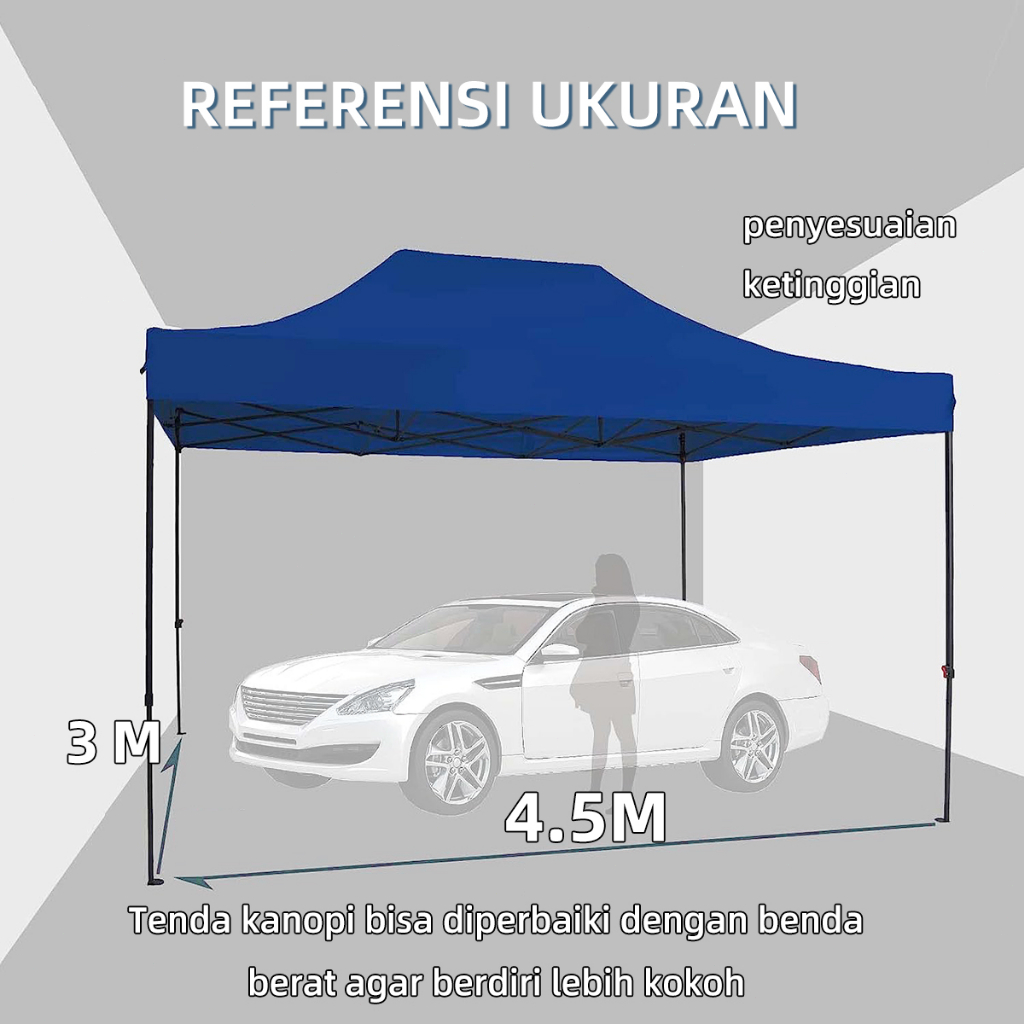 Y&amp;T Tenda Jualan 3x6 Tenda Lipat 3x4.5 Tenda Bazar 600D Outdoor Tenda Gazebo Pameran Dagang Biru dan Merah  Alat Olahraga