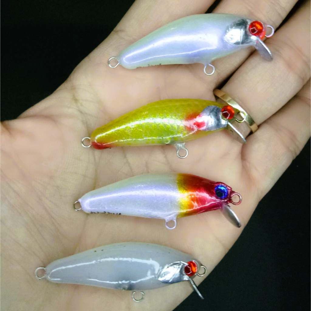 Minnow 4 cm Umpan Pancing Casting Hampala Gabus Baby GT Kerapu Mafia Water Handmade Lure