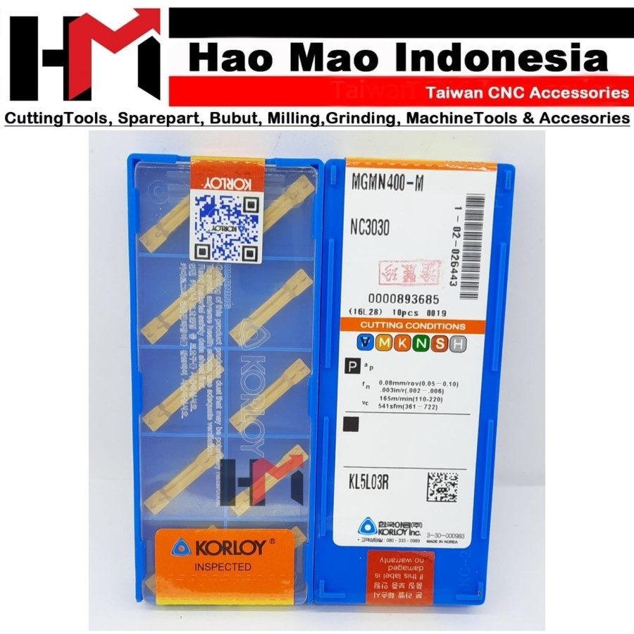 INSERT MGMN400-M NC3030 ORI KORLOY