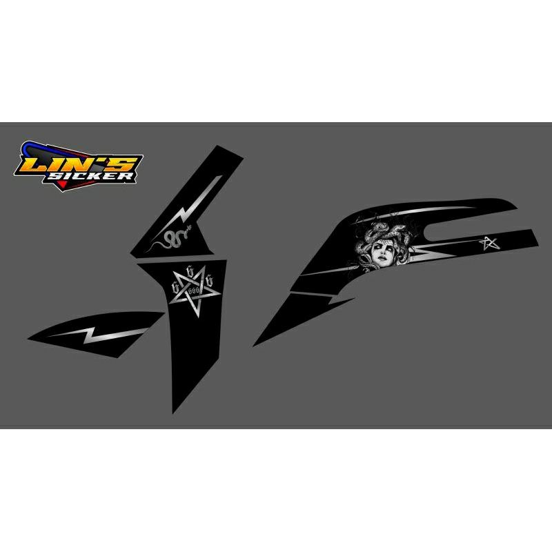 Striping Sticker Fazzio Transparan Custom List Medusa Terbaru 666