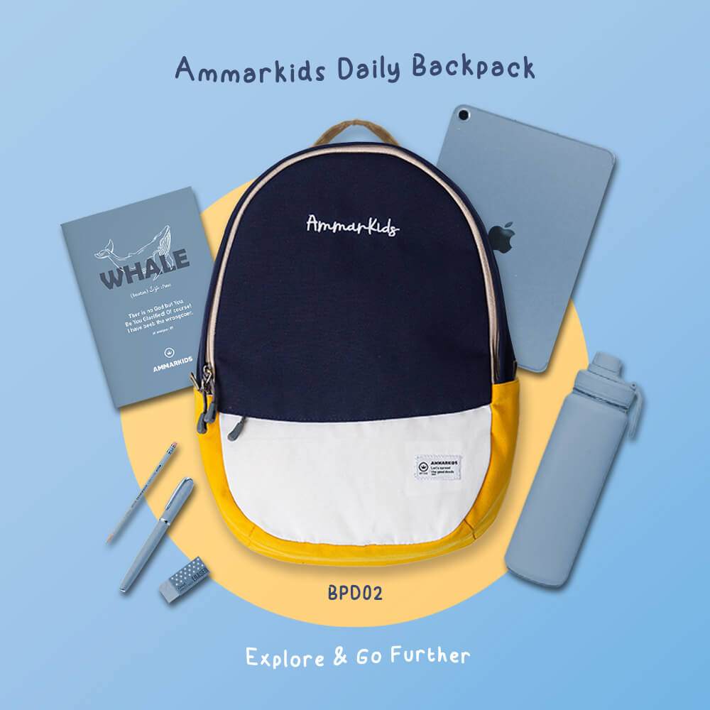 AMMARKIDS Tas Ransel Sekolah Anak Laki Laki dan Perempuan SD SMP Ransel Daily Backpack 2 In 1 Model Terbaru Kualitas Prmium Terbaik Motif Lucu Warna Hitam Navy Pink Hijau Tosca Merah Bisa COD