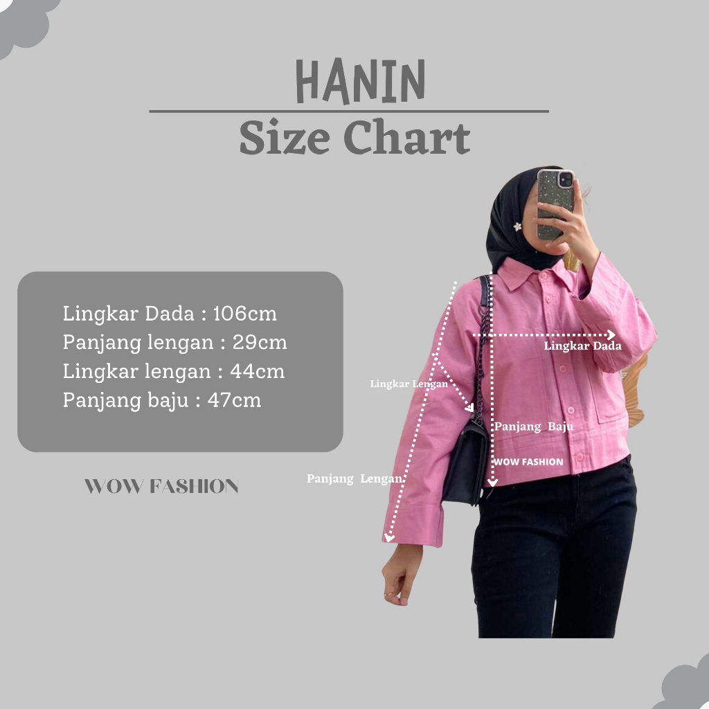 HANIN KEMEJA CROP LINEN PREMIUM WANITA