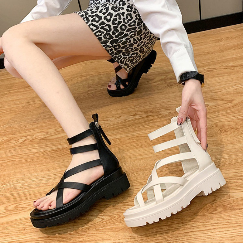 COD POS 783 Sandal Wedges Chunky Hak Tinggi Wanita Premium