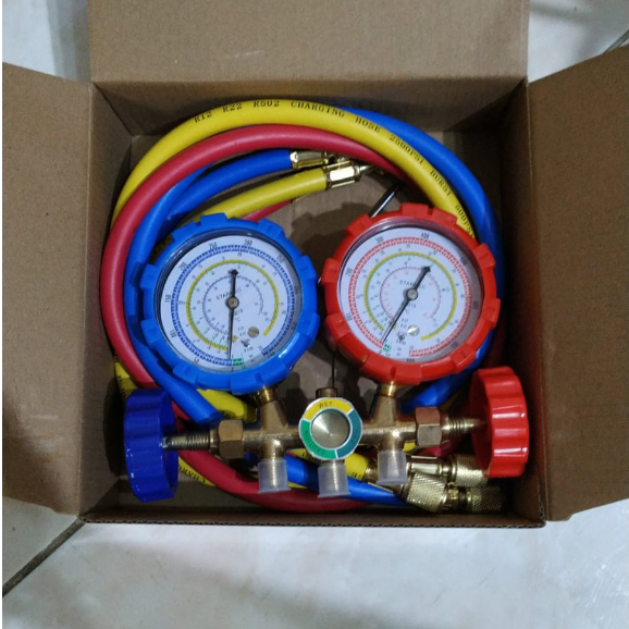 DOUBLE TESTING MANIFOLD SET | R22 R32 R410 R134A