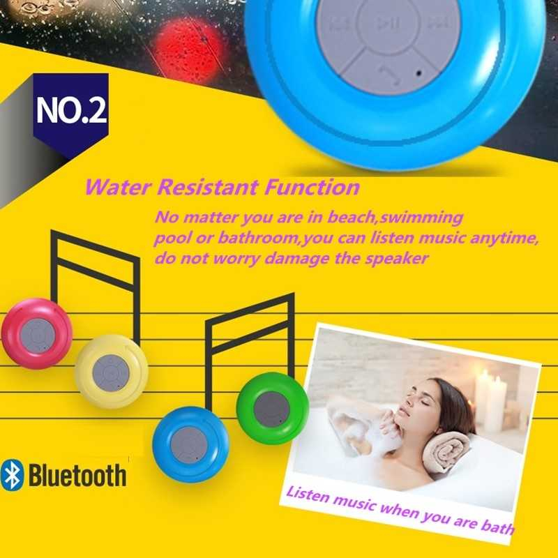 Speaker Bluetooth Waterproof Surround Sound with Suction Cup Spiker Tahan Air Port Bluetooth Berkualitas