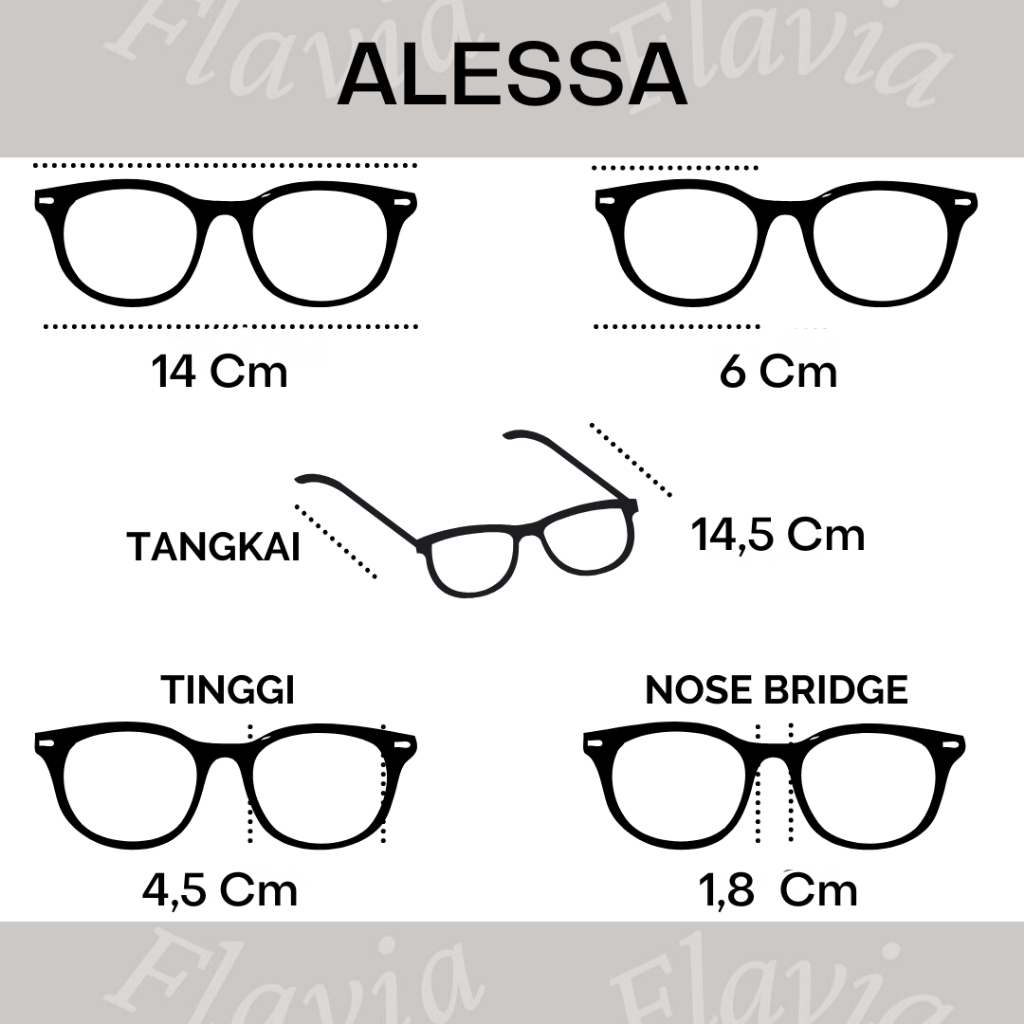 Flavia Eyewear - Kacamata Alessa Acetat (custom minus, photochromic, blueray, bluechromic dan photobrown)