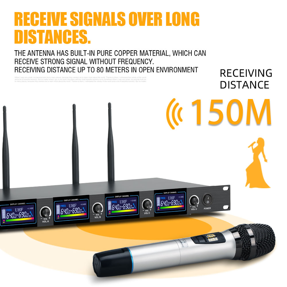 NEW BAXS Mikrofon genggam nirkabel MR410 asli satu derek dua UHF yangdapat disetel untuk nyanyian keluarga,karaoke, acara besar, siaran langsung.mikrofon berkualitas tinggi yang disukai